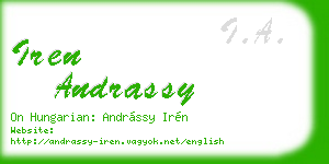 iren andrassy business card