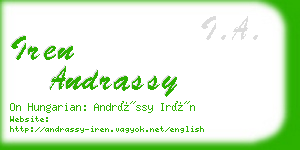 iren andrassy business card